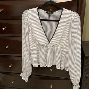 Black and white pin stripe shirt from forever 21